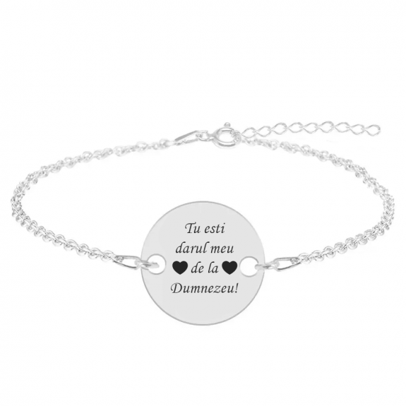 Bratara argint banut 16 mm - personalizata cu text